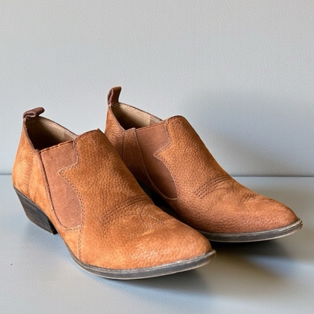 Lucky Brand Tan Ankle Leather  Booties Women’s size 7.5